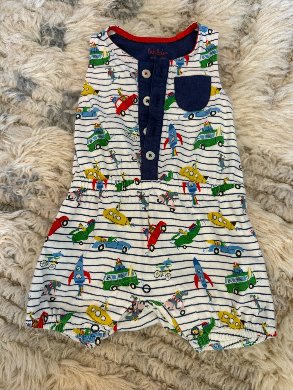 Baby Boden Striped Romper
